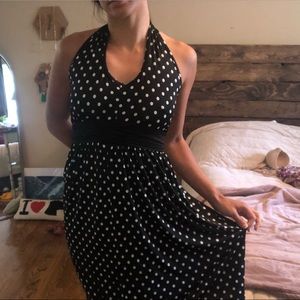 Polka dot halter dress